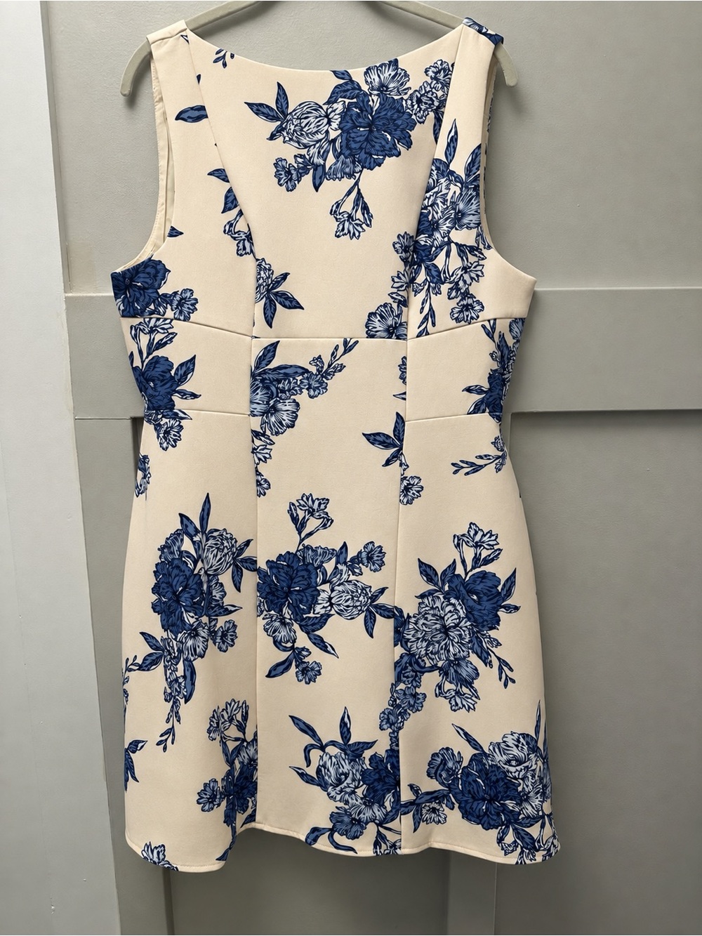 Billy J Raffiki Mini Dress Size 16 Blue Floral Sleeveless Fit Flare NWT